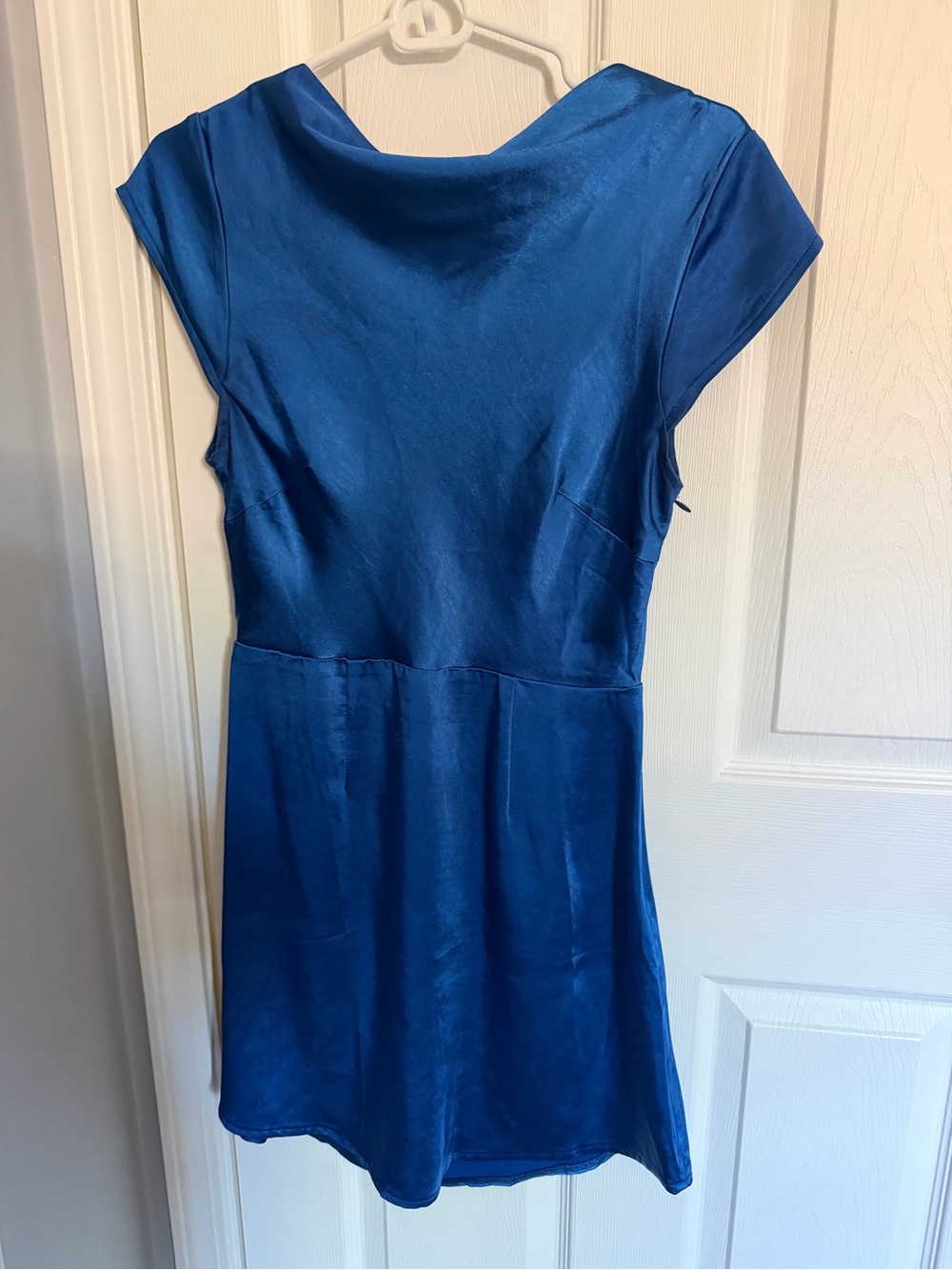 Hello Molly Blue Satin Short Dress - Picture 3 of 5